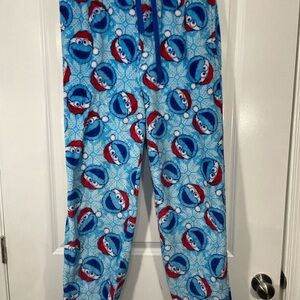 Womens Sesame Street Blue Character Pajama Pants Size Large CB-